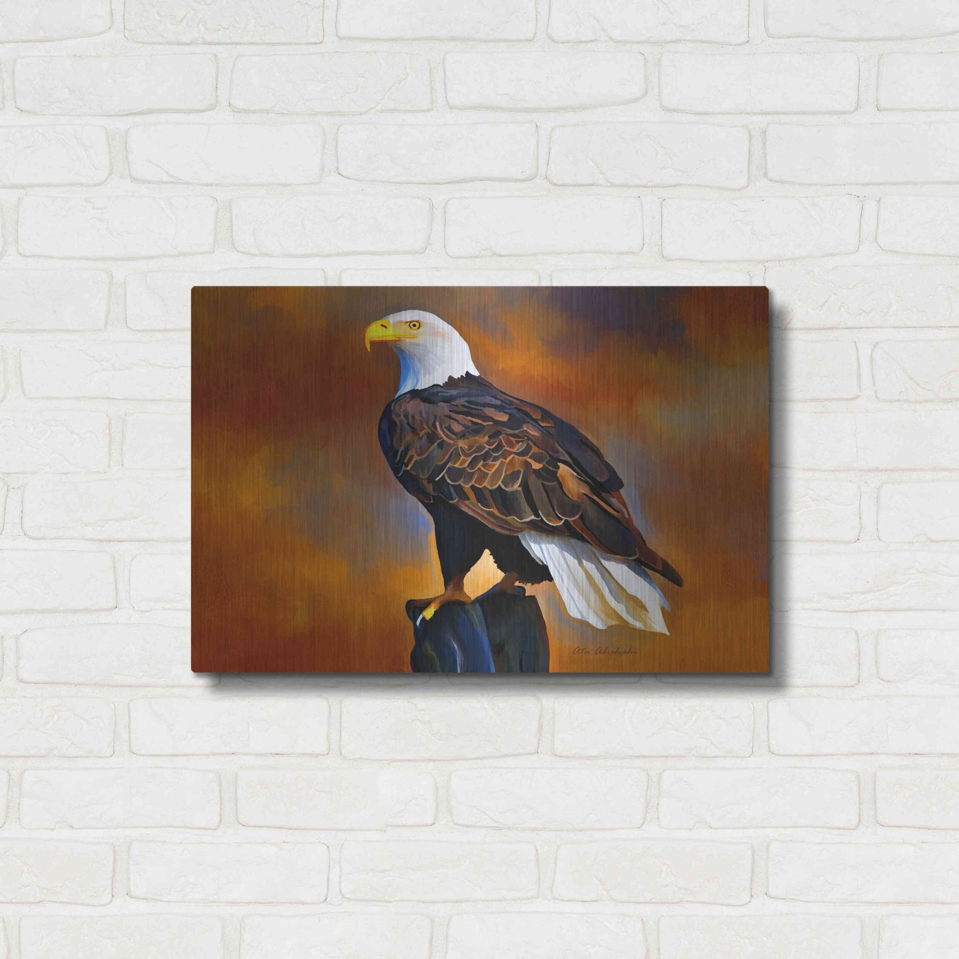 Luxe Metal Art 'The Eagle' by Ata Alishahi, Metal Wall Art,24x16