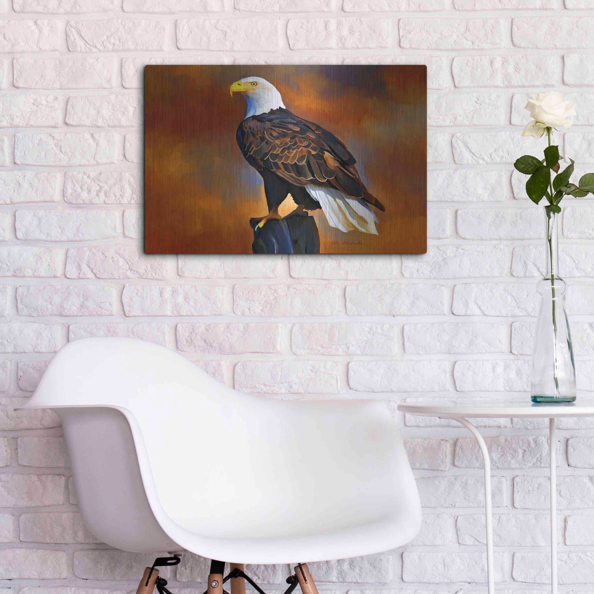 Luxe Metal Art 'The Eagle' by Ata Alishahi, Metal Wall Art,24x16