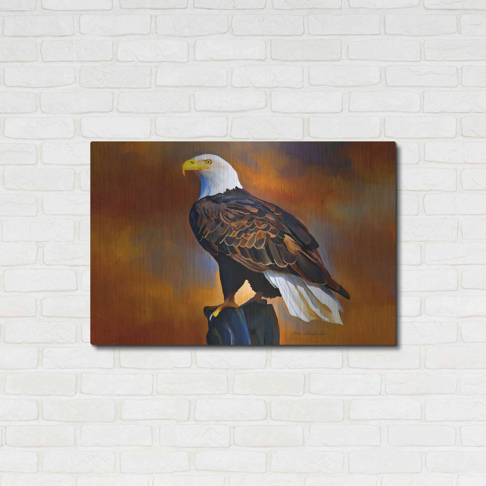 Luxe Metal Art 'The Eagle' by Ata Alishahi, Metal Wall Art,36x24