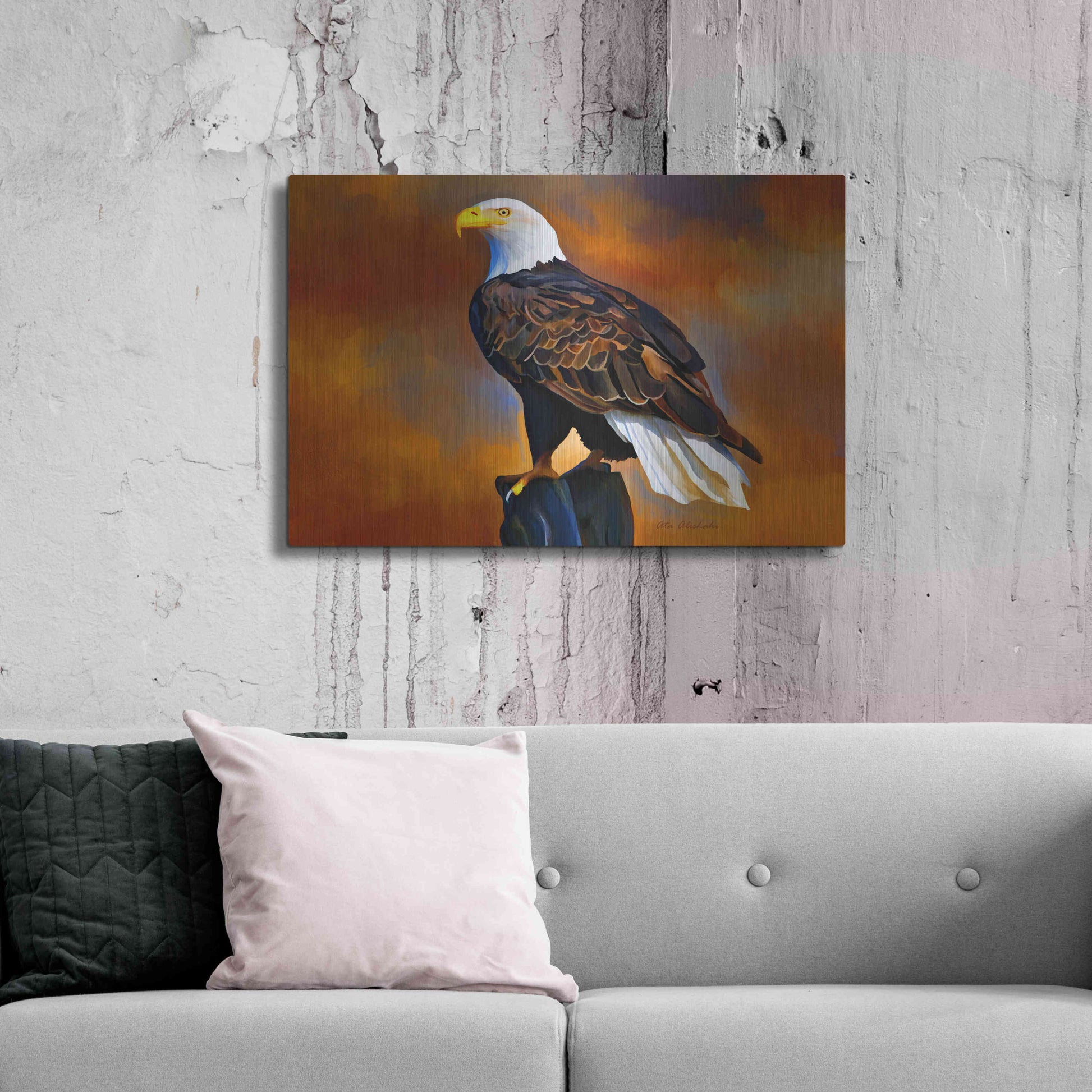 Luxe Metal Art 'The Eagle' by Ata Alishahi, Metal Wall Art,36x24