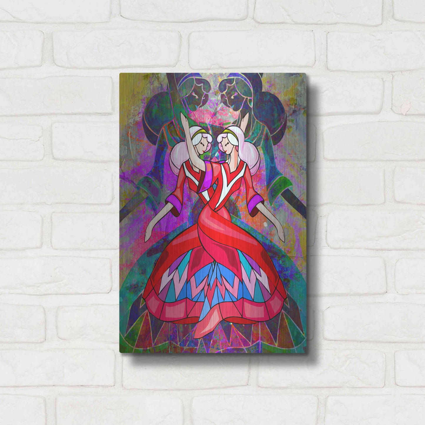 Luxe Metal Art 'Twin Dances' by Ata Alishahi, Metal Wall Art,12x16