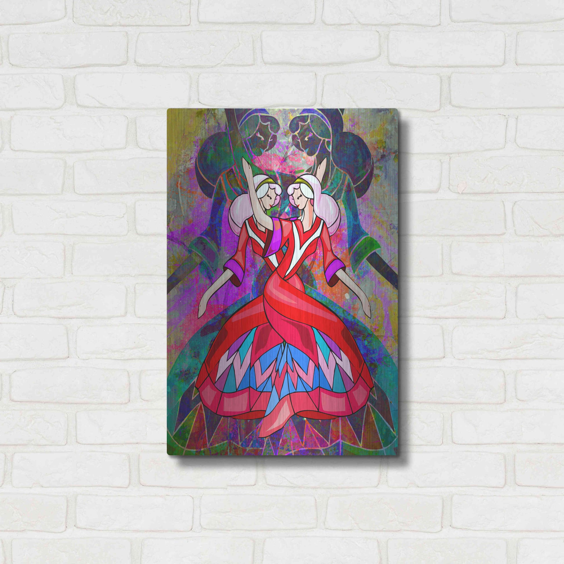 Luxe Metal Art 'Twin Dances' by Ata Alishahi, Metal Wall Art,16x24