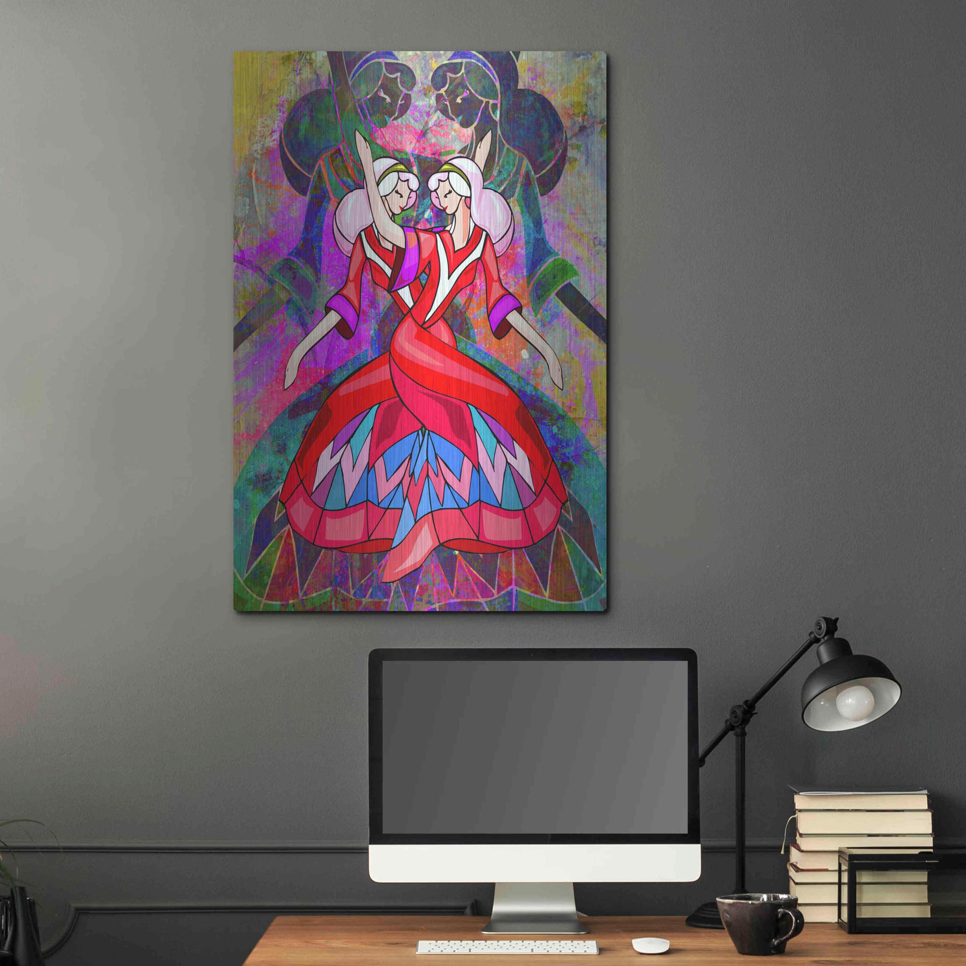 Luxe Metal Art 'Twin Dances' by Ata Alishahi, Metal Wall Art,24x36