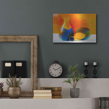 Luxe Metal Art 'Two Vases' by Ata Alishahi, Metal Wall Art,16x12