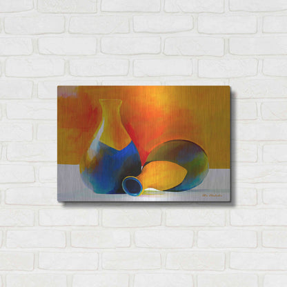 Luxe Metal Art 'Two Vases' by Ata Alishahi, Metal Wall Art,24x16