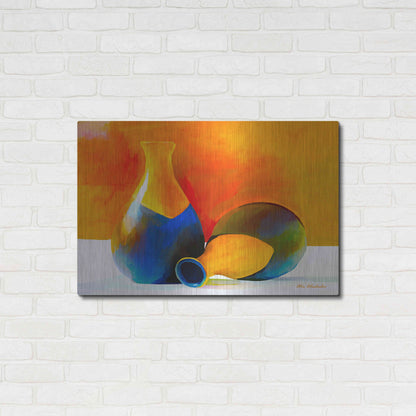 Luxe Metal Art 'Two Vases' by Ata Alishahi, Metal Wall Art,36x24