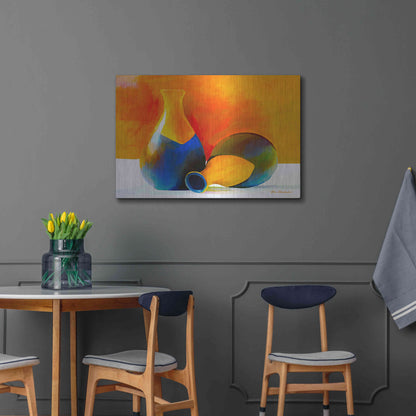 Luxe Metal Art 'Two Vases' by Ata Alishahi, Metal Wall Art,36x24