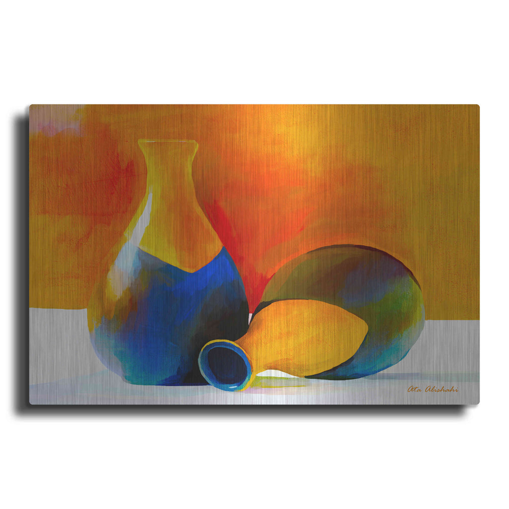 Luxe Metal Art 'Two Vases' by Ata Alishahi, Metal Wall Art