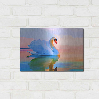 Luxe Metal Art 'White Swan' by Ata Alishahi, Metal Wall Art,16x12
