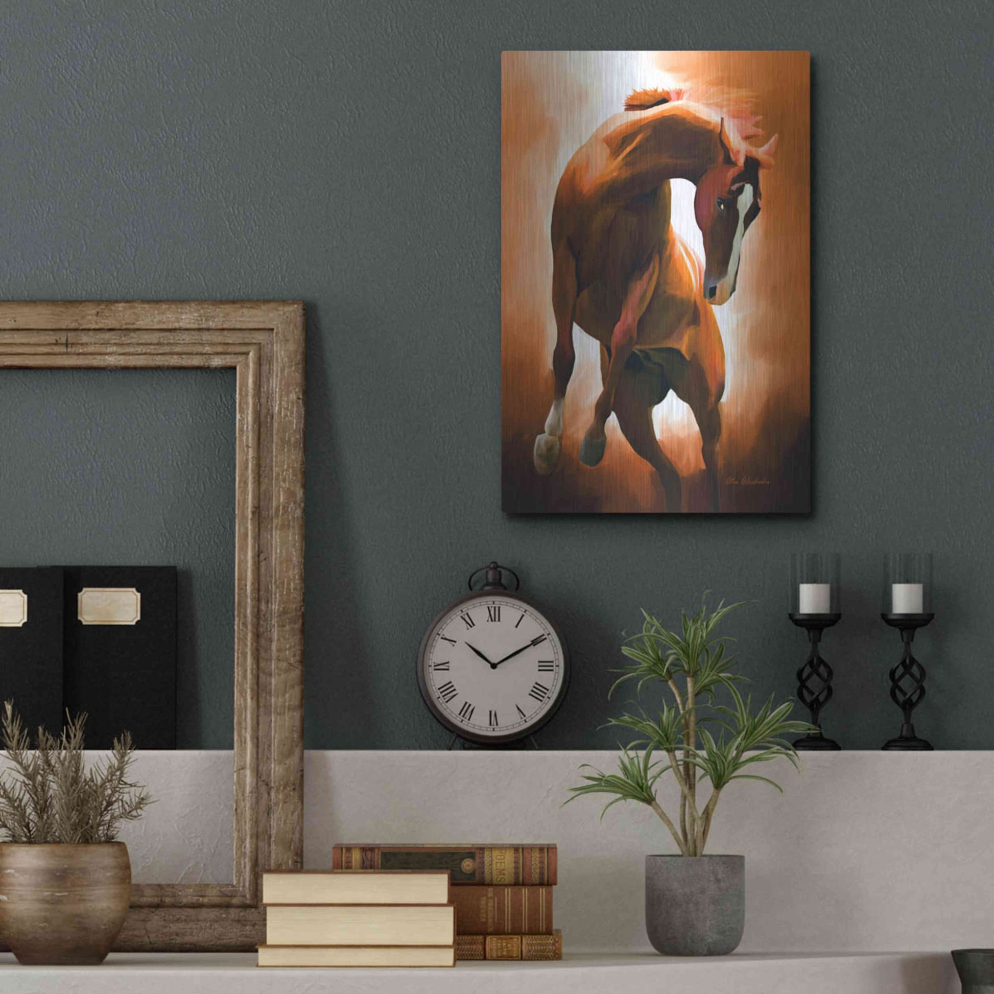 Luxe Metal Art 'Wild Horse' by Ata Alishahi, Metal Wall Art,12x16