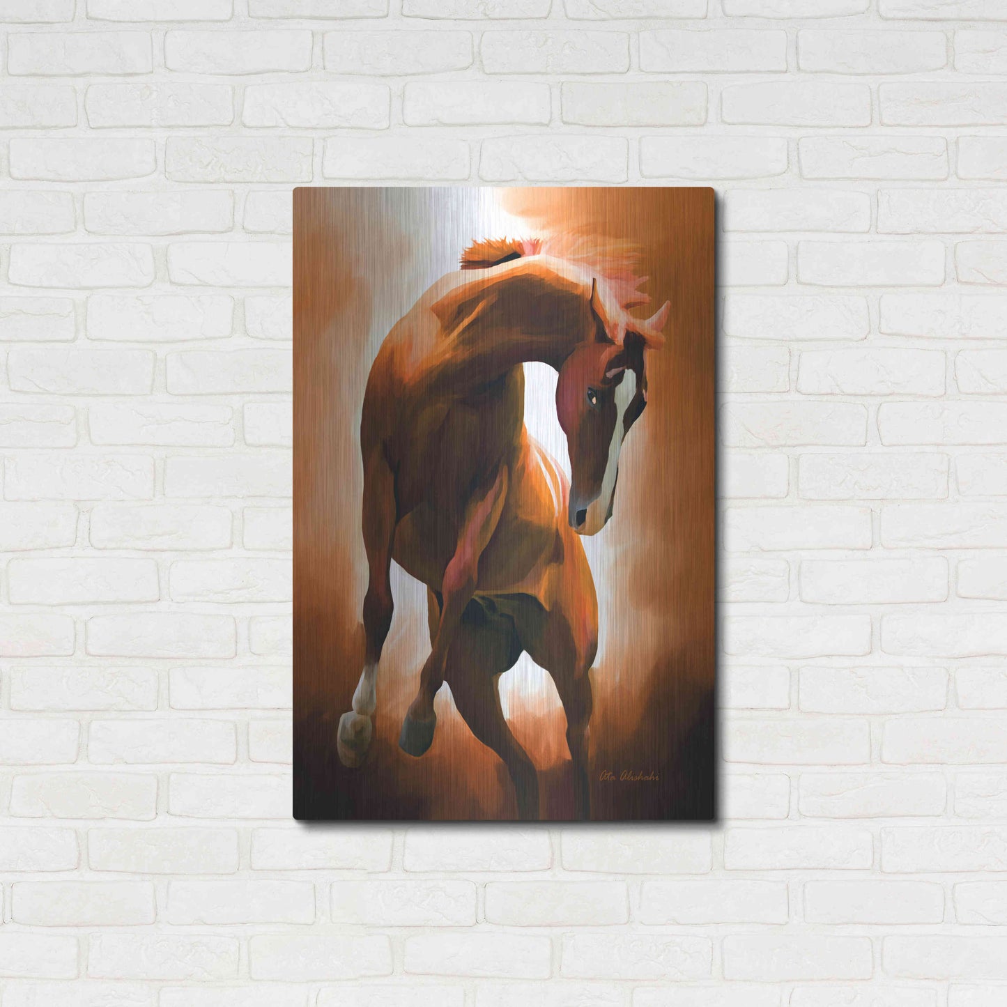 Luxe Metal Art 'Wild Horse' by Ata Alishahi, Metal Wall Art,24x36