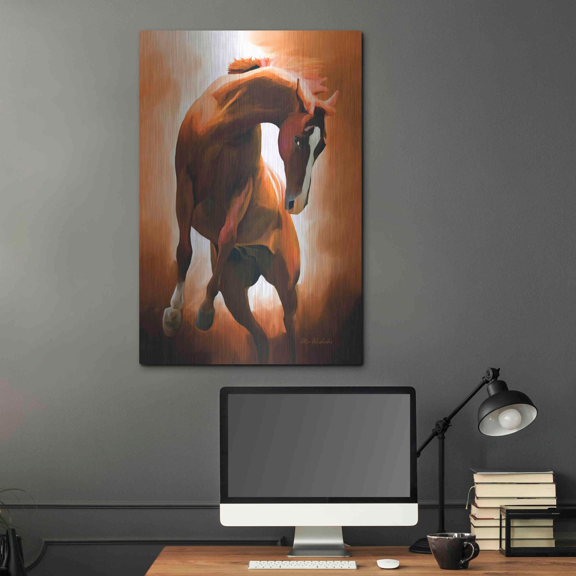 Luxe Metal Art 'Wild Horse' by Ata Alishahi, Metal Wall Art,24x36