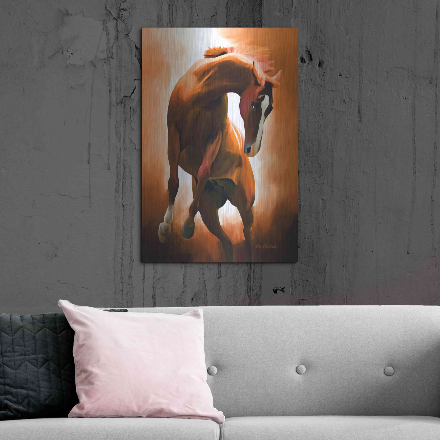 Luxe Metal Art 'Wild Horse' by Ata Alishahi, Metal Wall Art,24x36