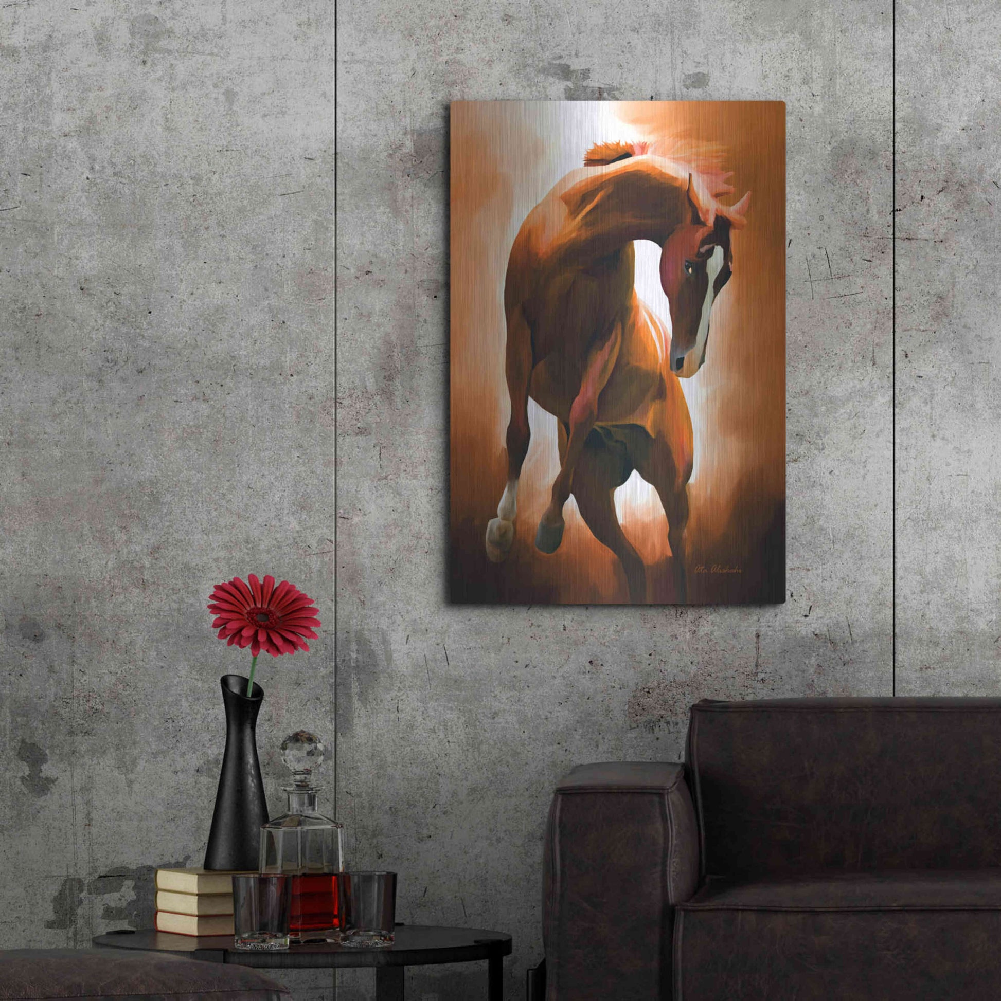 Luxe Metal Art 'Wild Horse' by Ata Alishahi, Metal Wall Art,24x36