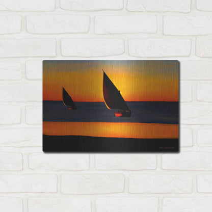 Luxe Metal Art 'Sunset' by Ata Alishahi, Metal Wall Art,16x12