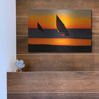 Luxe Metal Art 'Sunset' by Ata Alishahi, Metal Wall Art,16x12