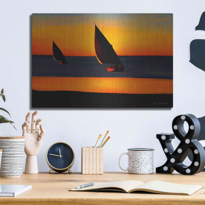 Luxe Metal Art 'Sunset' by Ata Alishahi, Metal Wall Art,16x12