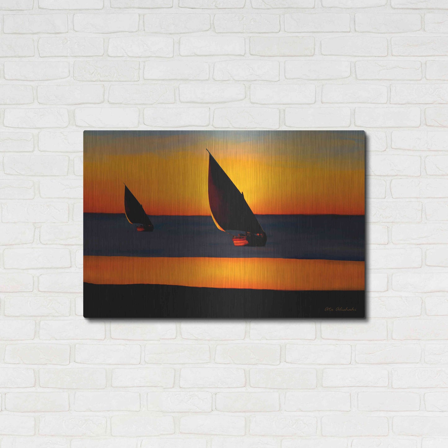 Luxe Metal Art 'Sunset' by Ata Alishahi, Metal Wall Art,36x24