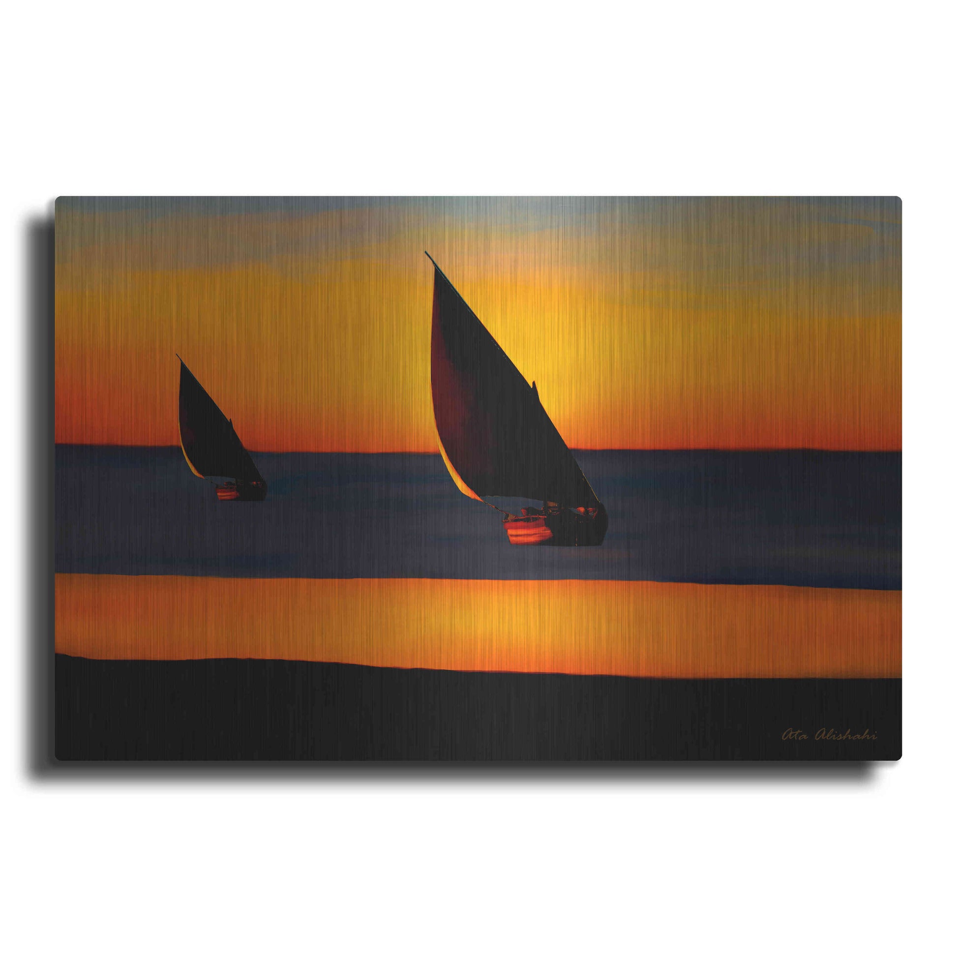 Luxe Metal Art 'Sunset' by Ata Alishahi, Metal Wall Art