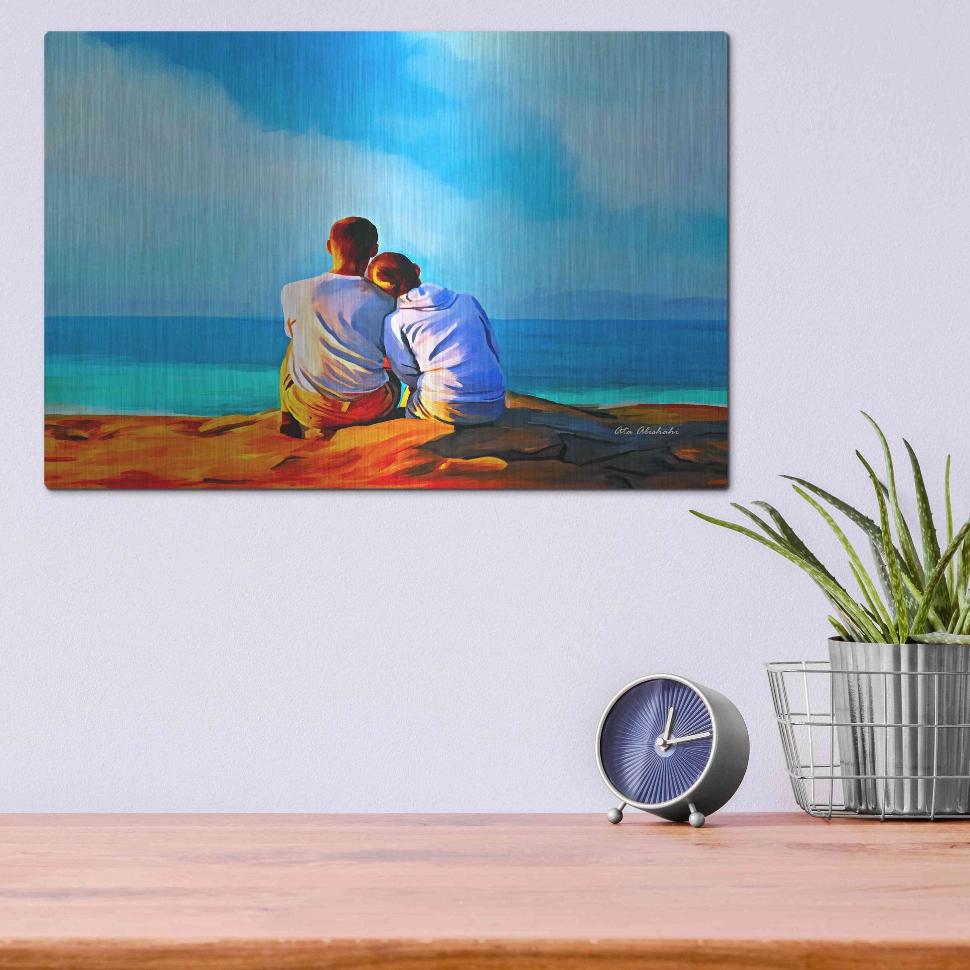 Luxe Metal Art 'A Day With You' by Ata Alishahi, Metal Wall Art,16x12