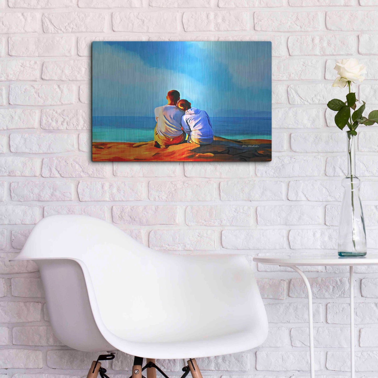 Luxe Metal Art 'A Day With You' by Ata Alishahi, Metal Wall Art,24x16