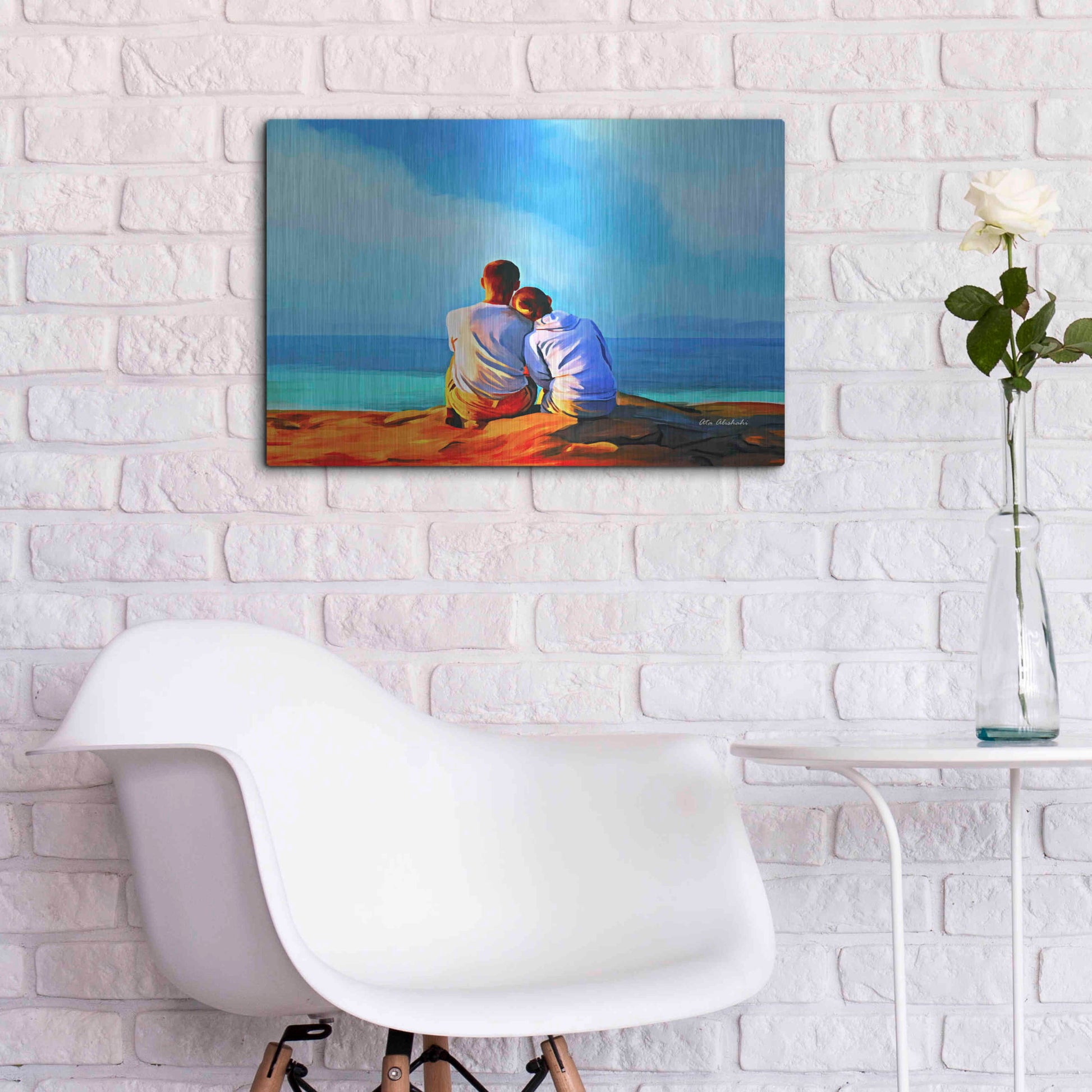 Luxe Metal Art 'A Day With You' by Ata Alishahi, Metal Wall Art,24x16