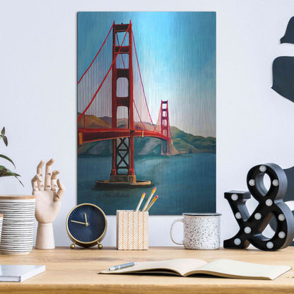 Luxe Metal Art 'Golden Gate Bridge' by Ata Alishahi, Metal Wall Art,12x16