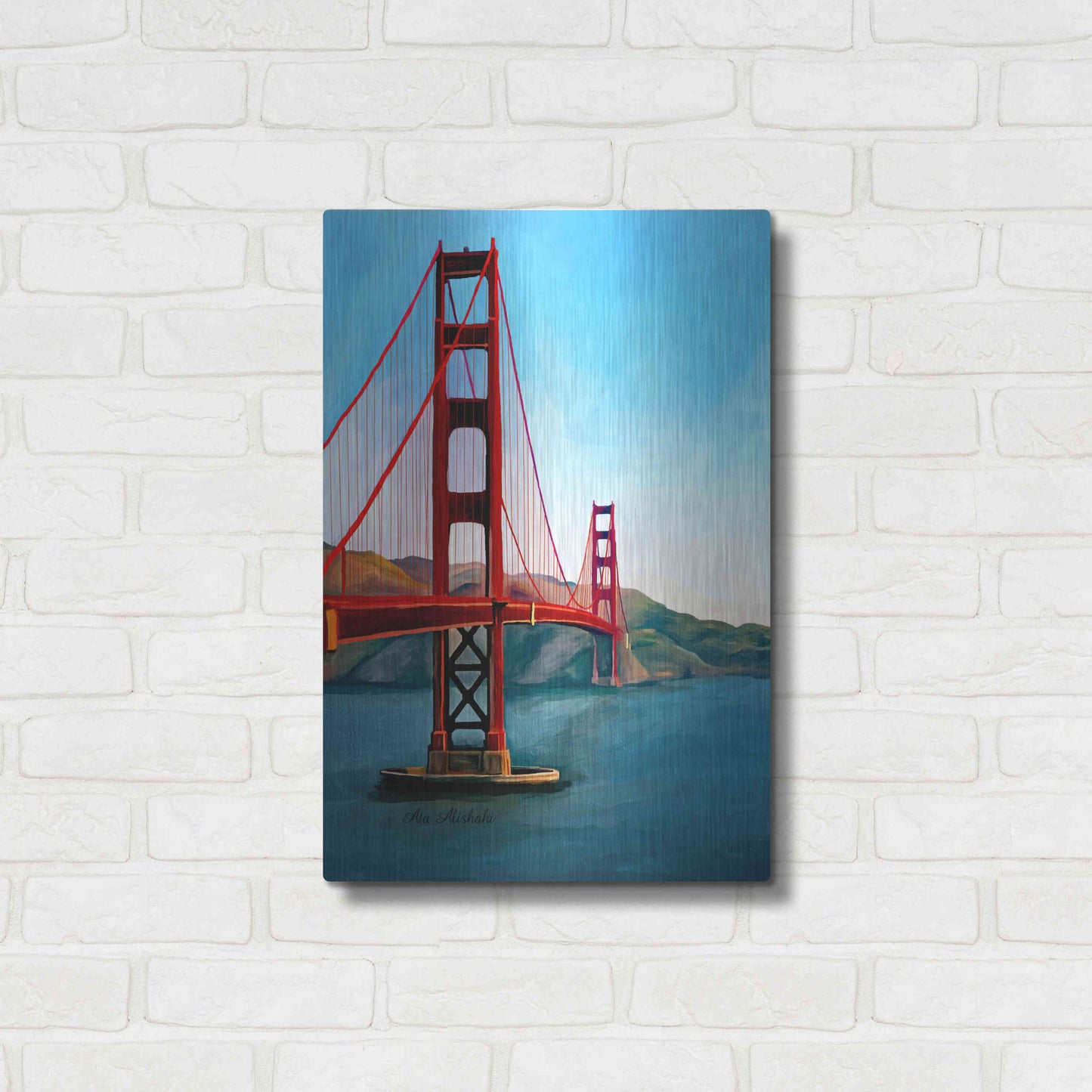 Luxe Metal Art 'Golden Gate Bridge' by Ata Alishahi, Metal Wall Art,16x24
