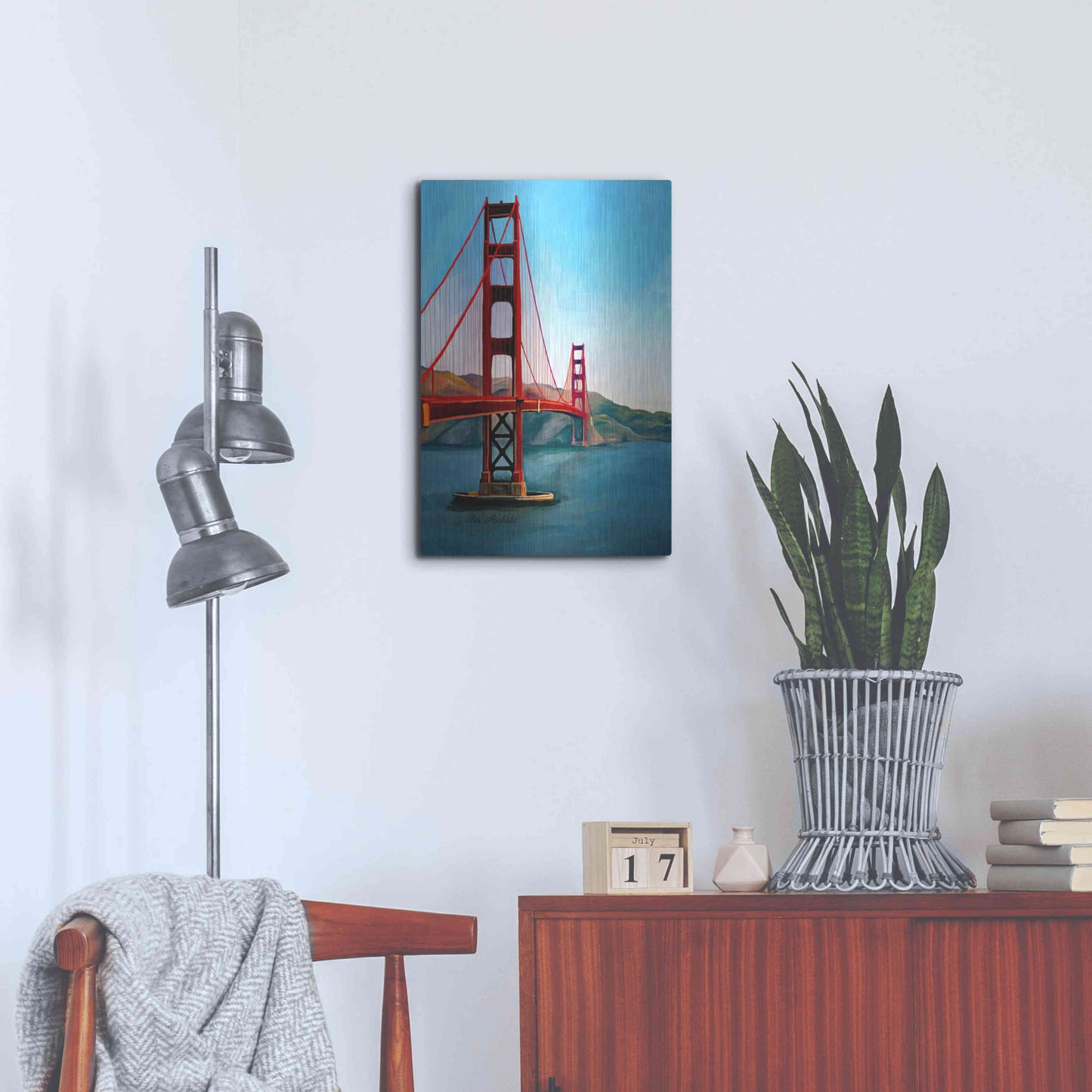 Luxe Metal Art 'Golden Gate Bridge' by Ata Alishahi, Metal Wall Art,16x24