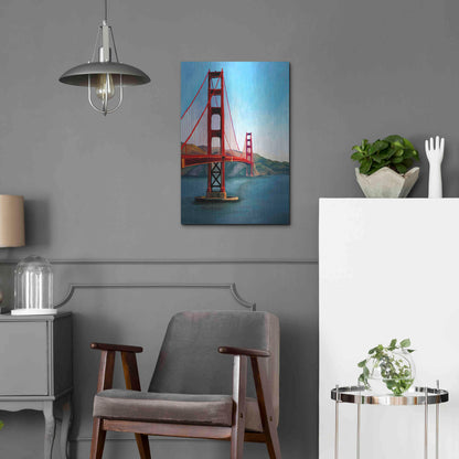 Luxe Metal Art 'Golden Gate Bridge' by Ata Alishahi, Metal Wall Art,16x24
