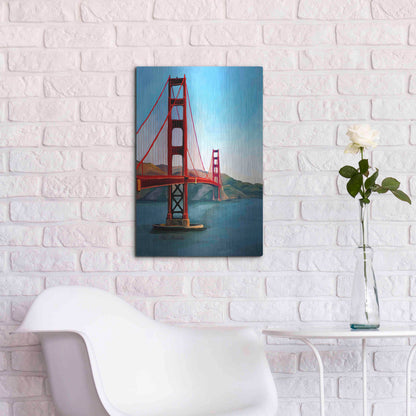 Luxe Metal Art 'Golden Gate Bridge' by Ata Alishahi, Metal Wall Art,16x24