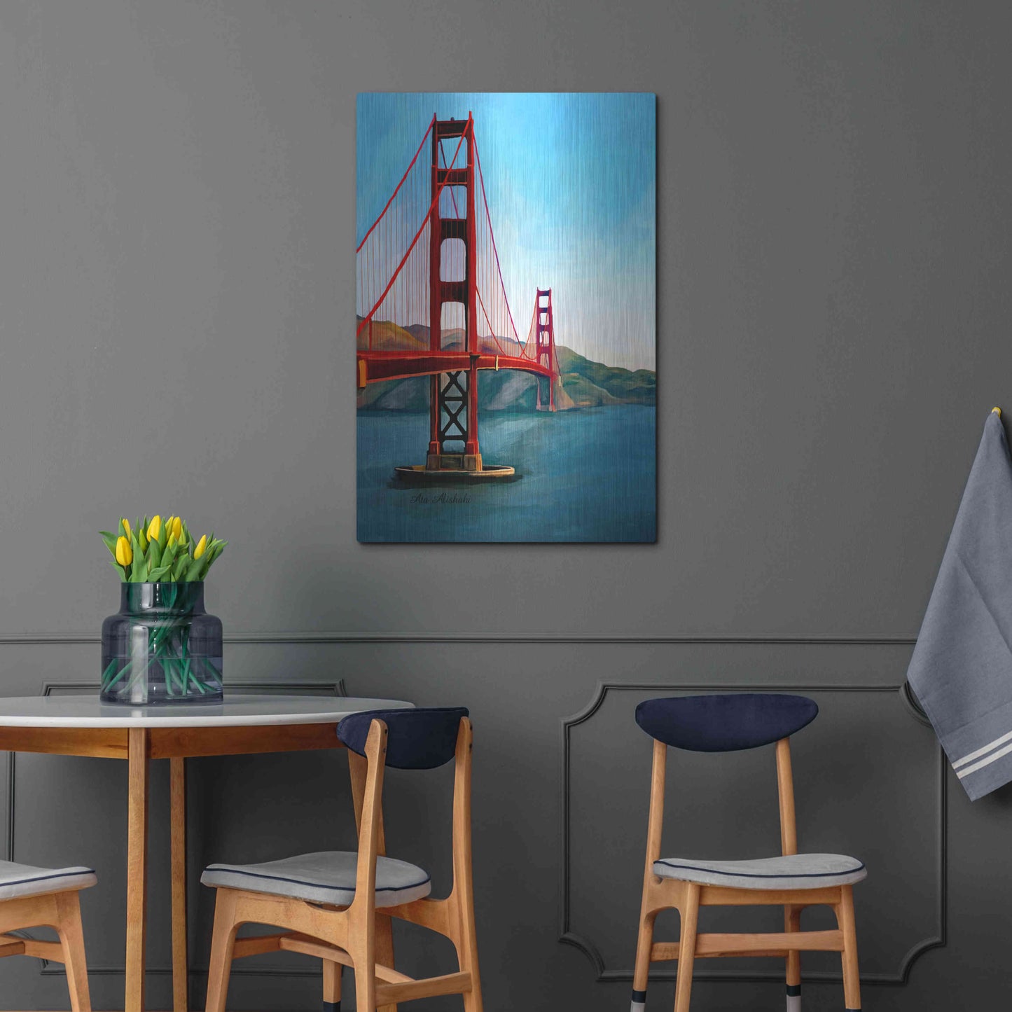 Luxe Metal Art 'Golden Gate Bridge' by Ata Alishahi, Metal Wall Art,24x36