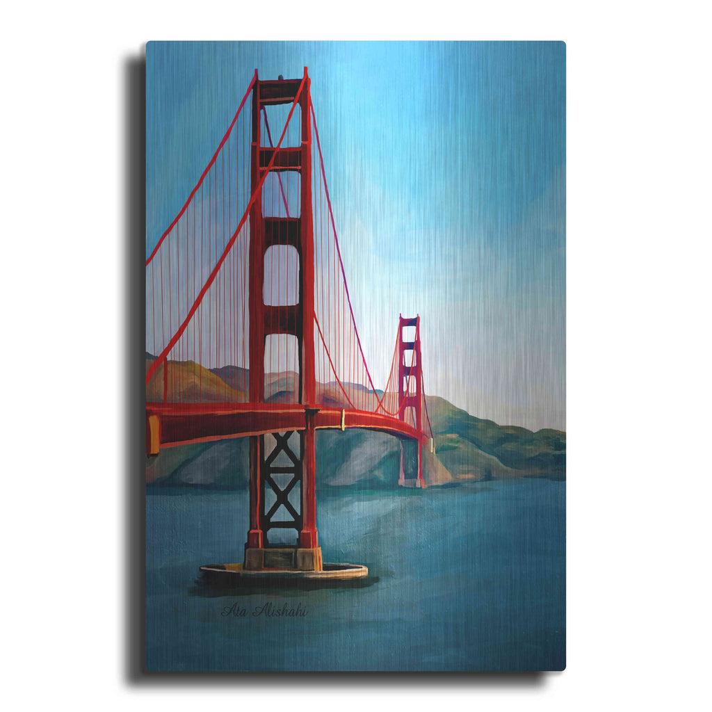 Luxe Metal Art 'Golden Gate Bridge' by Ata Alishahi, Metal Wall Art