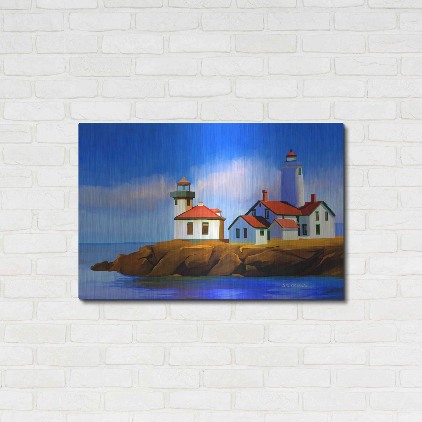 Luxe Metal Art 'Light House' by Ata Alishahi, Metal Wall Art,36x24