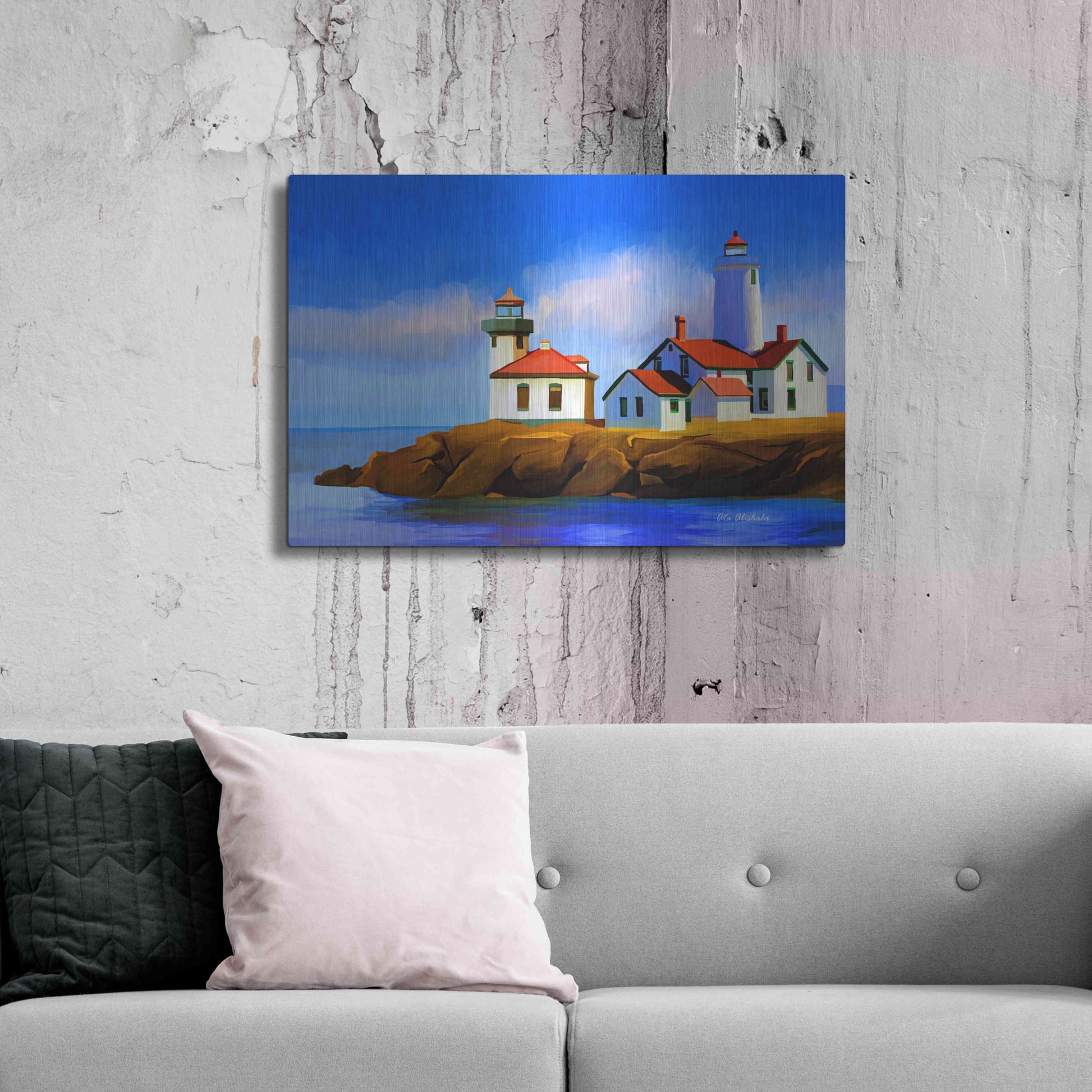 Luxe Metal Art 'Light House' by Ata Alishahi, Metal Wall Art,36x24