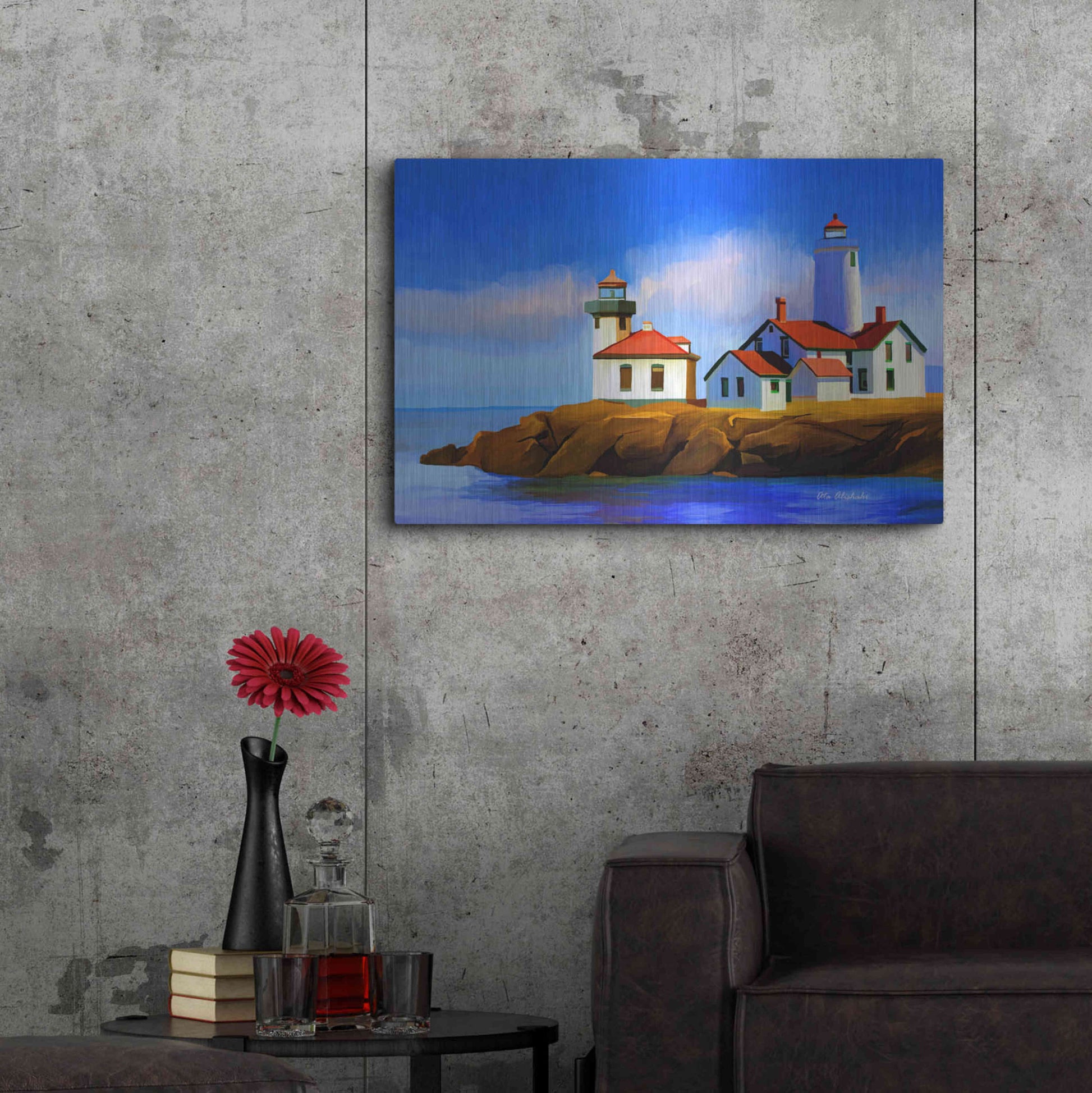 Luxe Metal Art 'Light House' by Ata Alishahi, Metal Wall Art,36x24