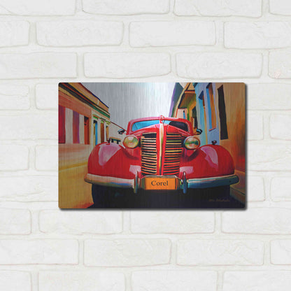 Luxe Metal Art 'Red Car' by Ata Alishahi, Metal Wall Art,16x12