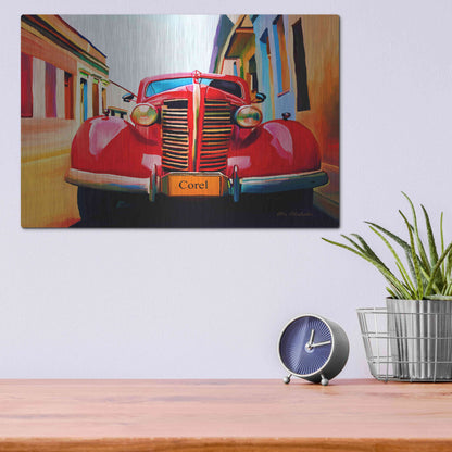 Luxe Metal Art 'Red Car' by Ata Alishahi, Metal Wall Art,16x12