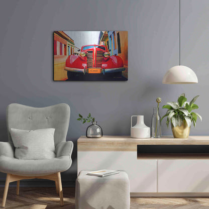 Luxe Metal Art 'Red Car' by Ata Alishahi, Metal Wall Art,24x16