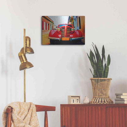 Luxe Metal Art 'Red Car' by Ata Alishahi, Metal Wall Art,24x16