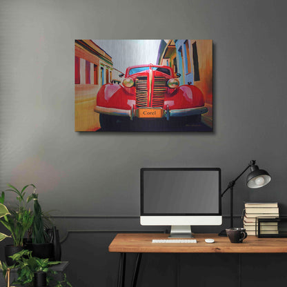 Luxe Metal Art 'Red Car' by Ata Alishahi, Metal Wall Art,36x24
