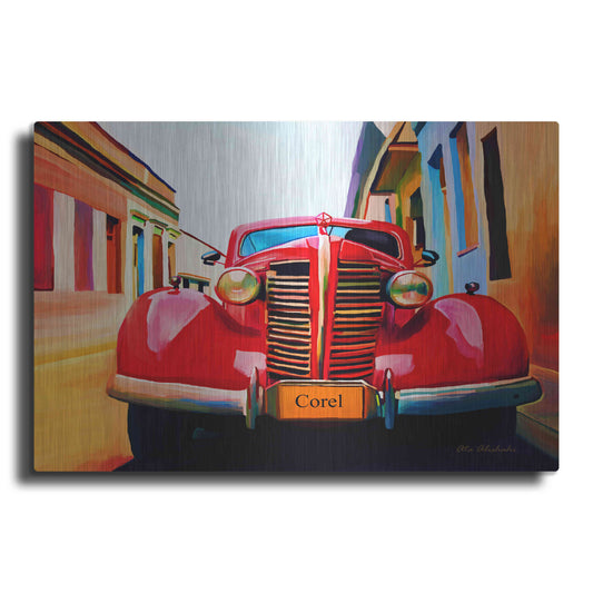 Luxe Metal Art 'Red Car' by Ata Alishahi, Metal Wall Art