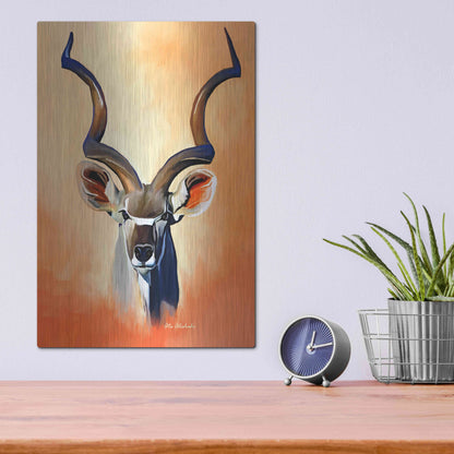 Luxe Metal Art 'Antelope Head' by Ata Alishahi, Metal Wall Art,12x16