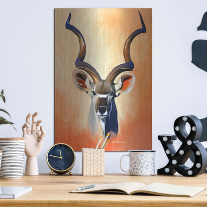 Luxe Metal Art 'Antelope Head' by Ata Alishahi, Metal Wall Art,12x16