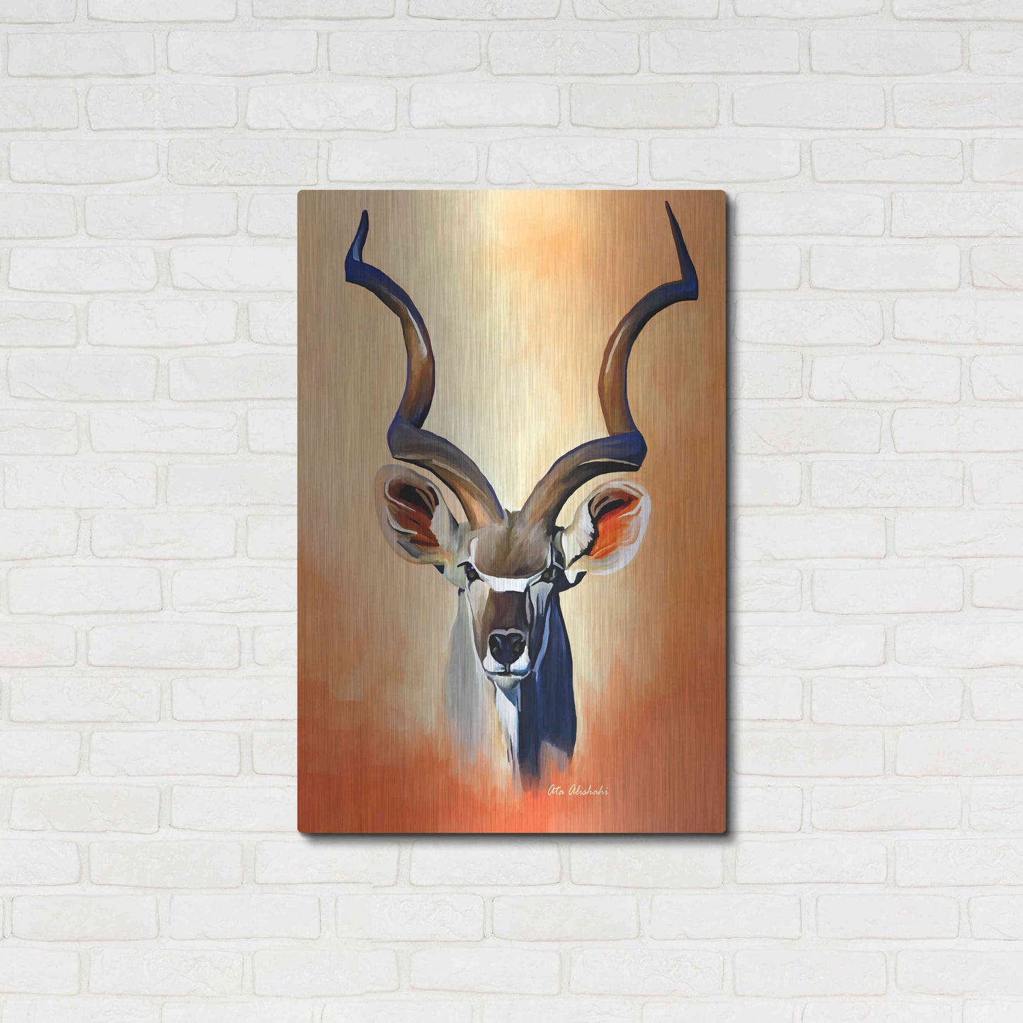 Luxe Metal Art 'Antelope Head' by Ata Alishahi, Metal Wall Art,24x36
