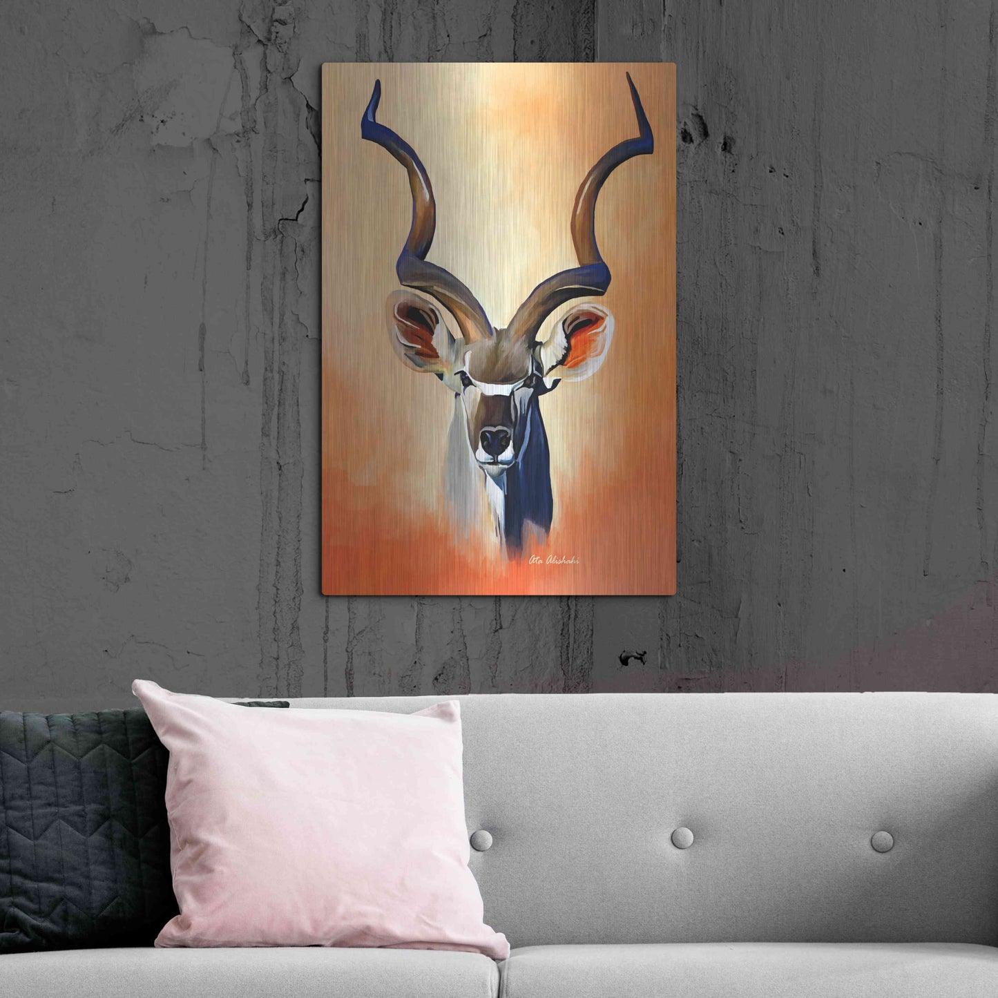 Luxe Metal Art 'Antelope Head' by Ata Alishahi, Metal Wall Art,24x36