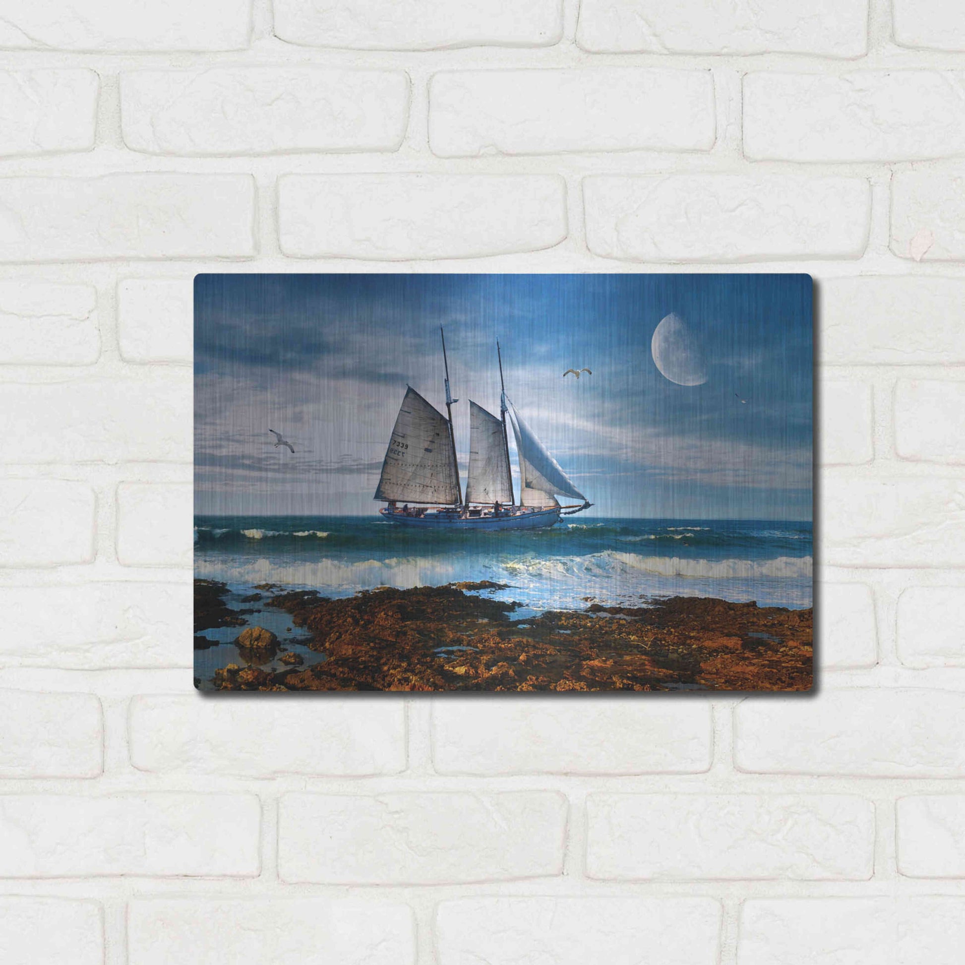 Luxe Metal Art 'Seascape' by Ata Alishahi, Metal Wall Art,16x12