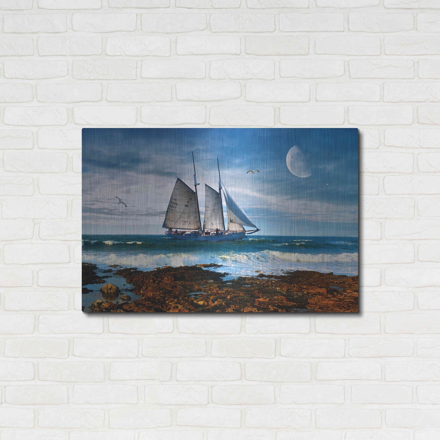 Luxe Metal Art 'Seascape' by Ata Alishahi, Metal Wall Art,36x24