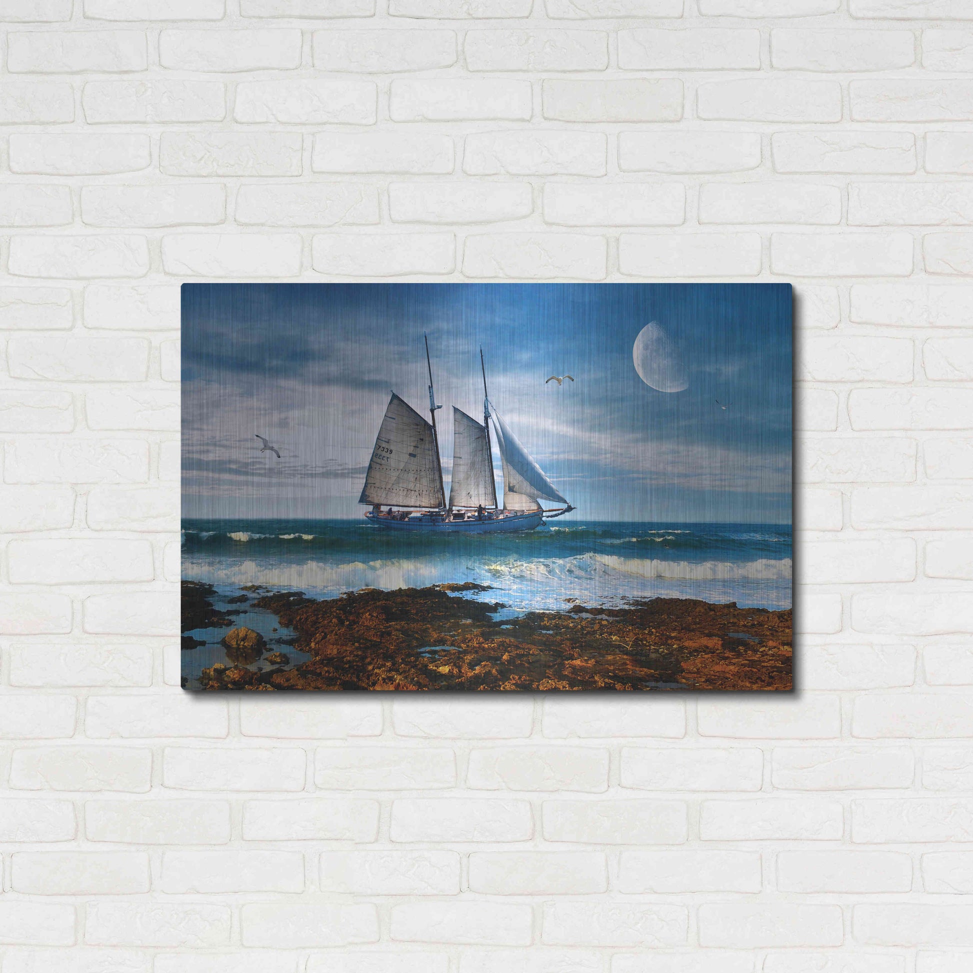 Luxe Metal Art 'Seascape' by Ata Alishahi, Metal Wall Art,36x24