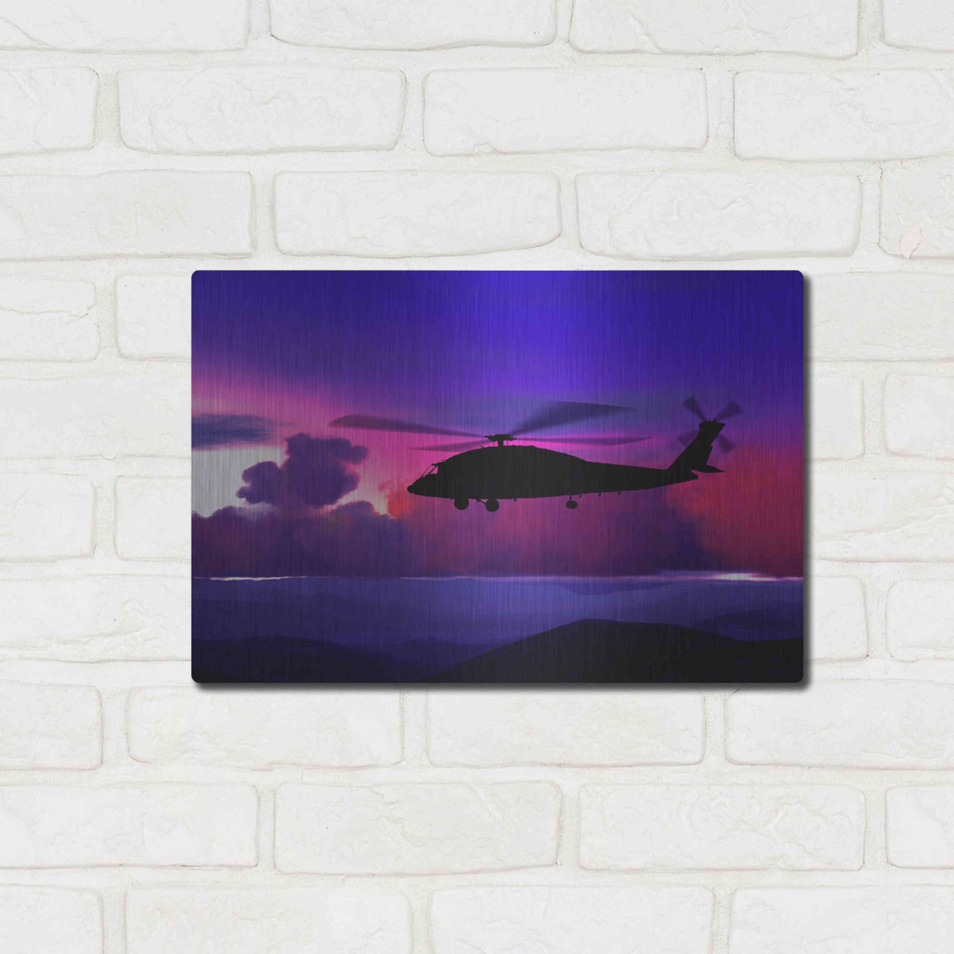 Luxe Metal Art 'Helicopter' by Ata Alishahi, Metal Wall Art,16x12